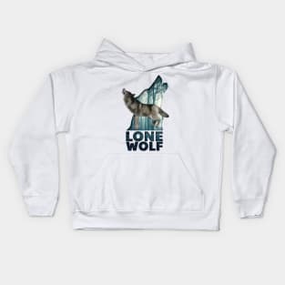 The lone wolf howls Kids Hoodie